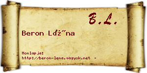 Beron Léna névjegykártya